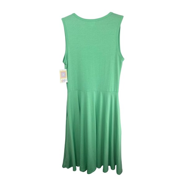Lularoe Nicki Mint Green Sleeveless Fit & Flare A-Line Dress Womens Large - Picture 2 of 15